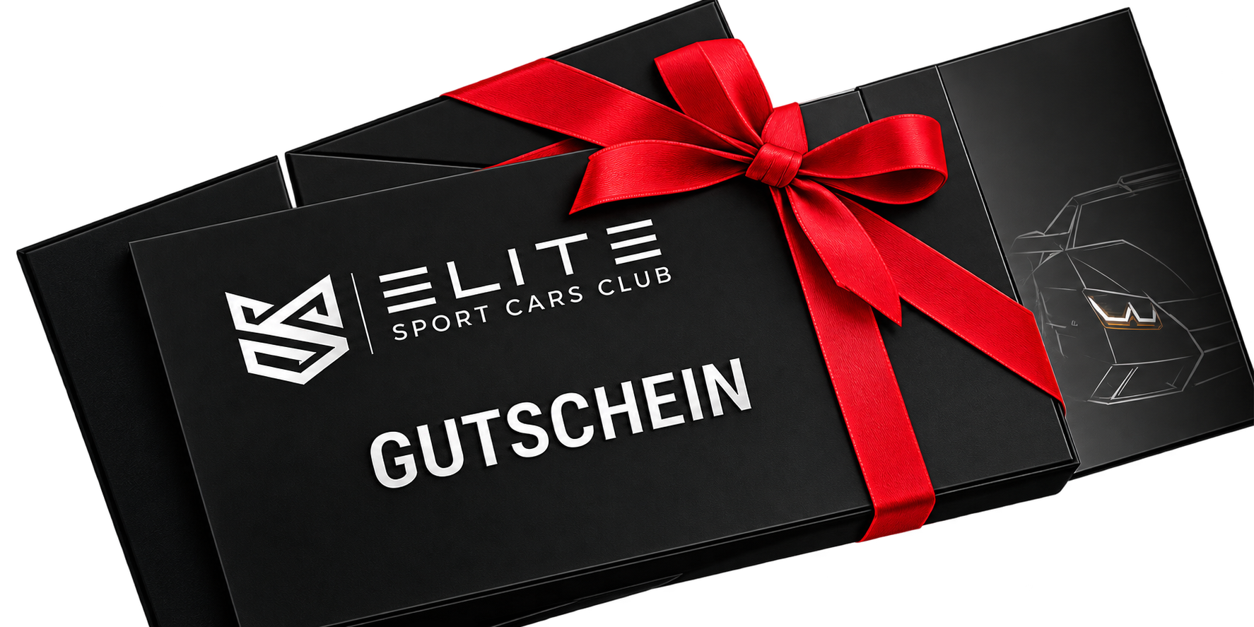 EliteSportCarsClub Gutscheinbox mit roter Schleife